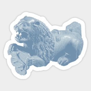 Midieval lion pattern from 14th century models in diagonal line form Sticker